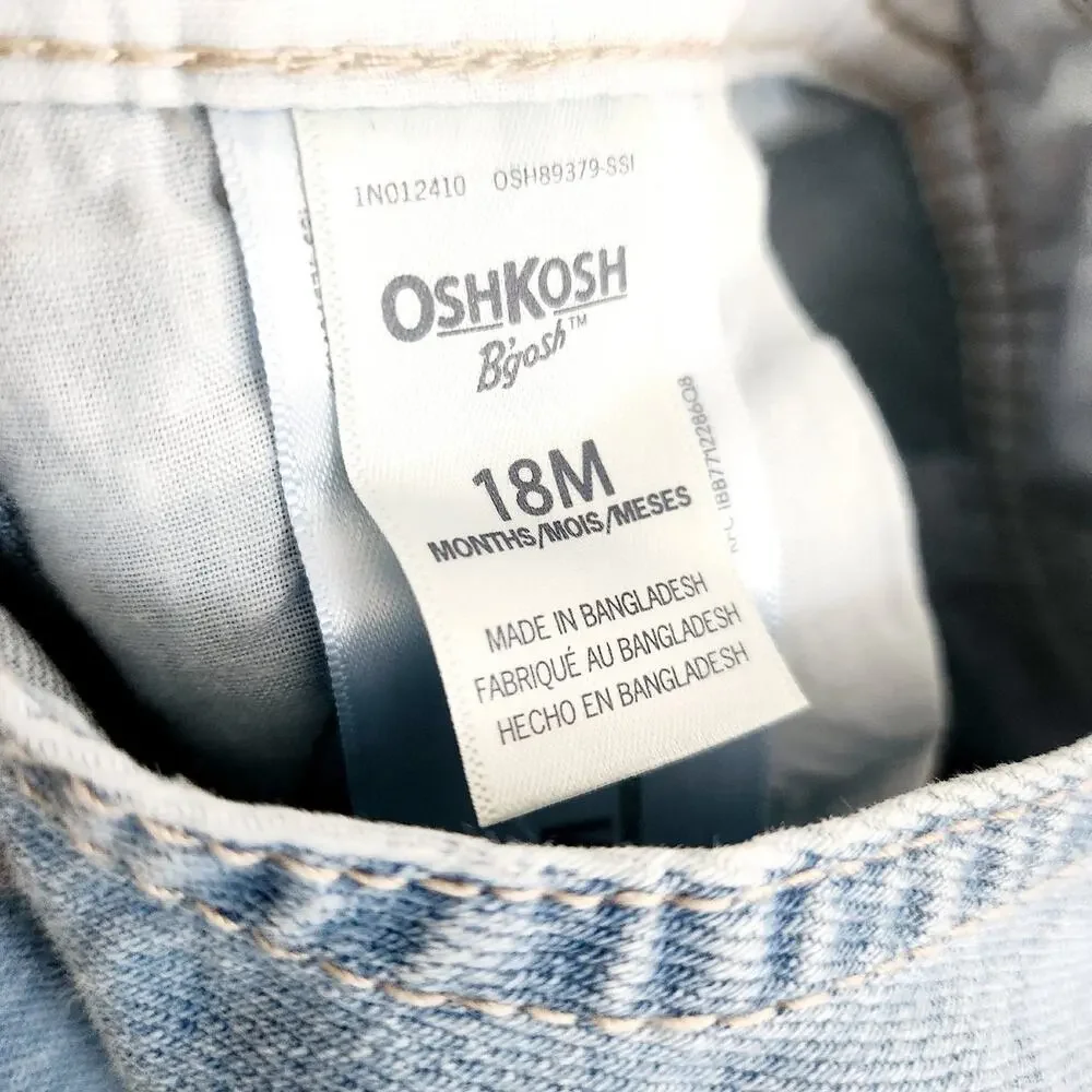 18M Oshkosh B'gosh heart denim overalls